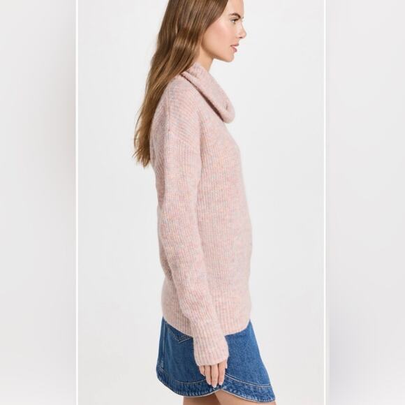 IRO Daisy Pink Space Dye Wool Alpaca Cowl Neck Oversized Sweater S - Picture 1 of 11